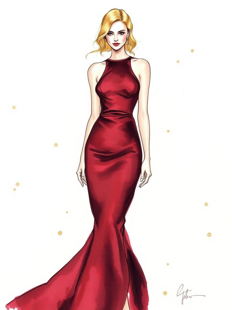 Fashion-Illustration 2000: Mr. Ripley — Burgunder Couture