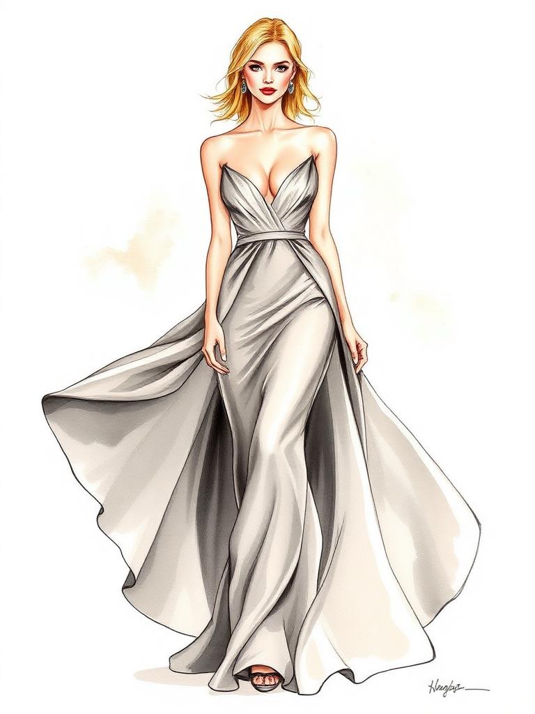 Fashion-Illustration 2008: Iron Man — Silbergrau auf dem Red Carpet